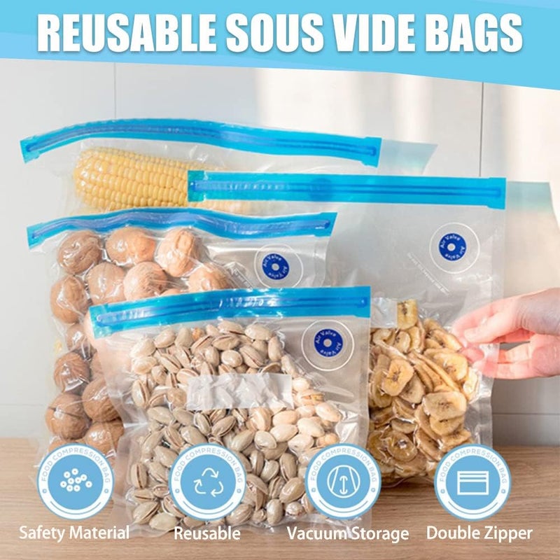daarcin 10pcs 12.6x17.72in/32x45cm Extra Large Sous Vide Bags BPA Free Reusable Vacuum Sealer Bags Keep Food Fresh - Image 5